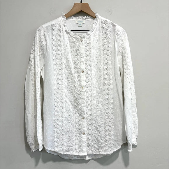 Crochet Lace Eyelet Long Sleeve Top
