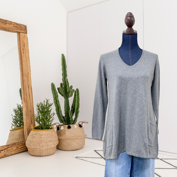 V-Neck Pocket Sweater