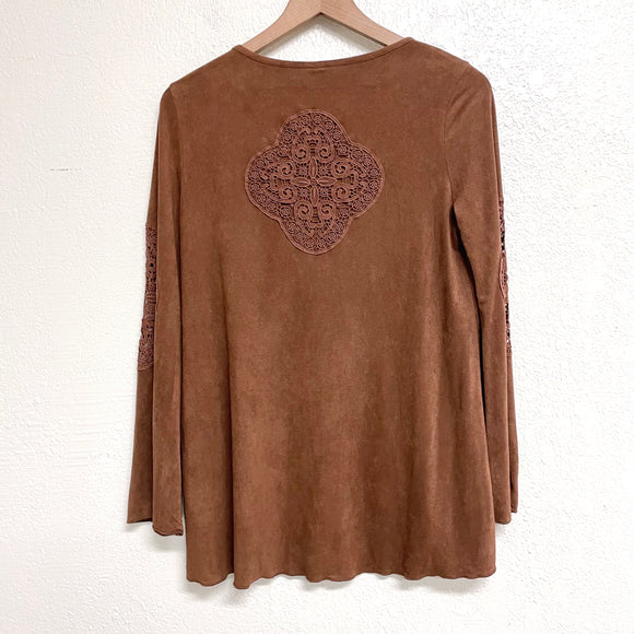Faux Suede Blouse