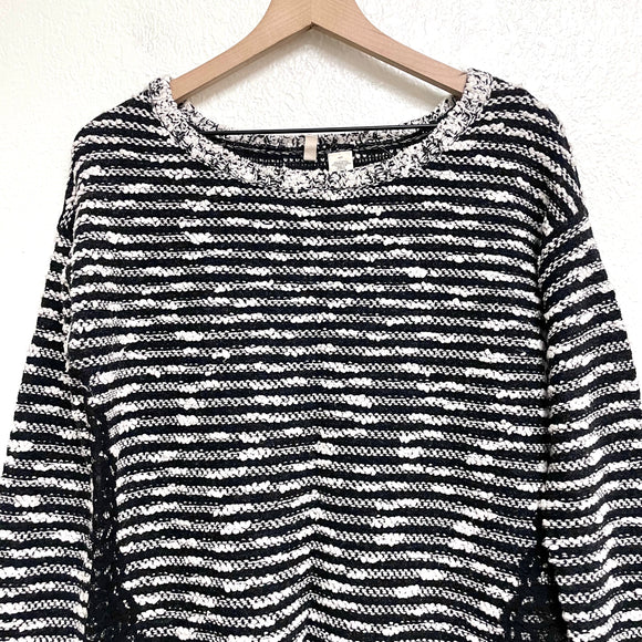 Textured Striped Lace Sweater