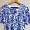 Paisley Short Sleeve Sweater Blouse-4