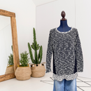 Textured Striped Lace Sweater-1