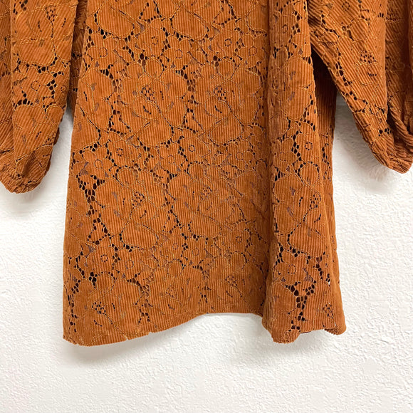 Corduroy Lace Top