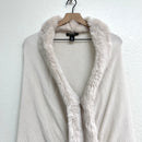 Faux Fur Trim Shawl-4