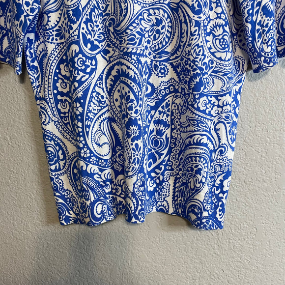 Paisley Short Sleeve Sweater Blouse
