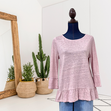 Linen Bell Sleeve Top