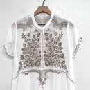 Eyelet Floral Embroidered Top-3