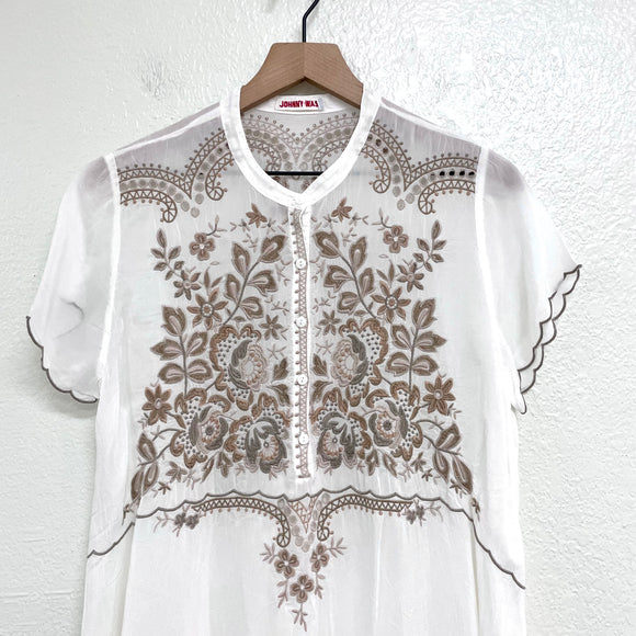 Eyelet Floral Embroidered Top
