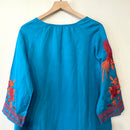 Embroidered Linen Blend Dress-12