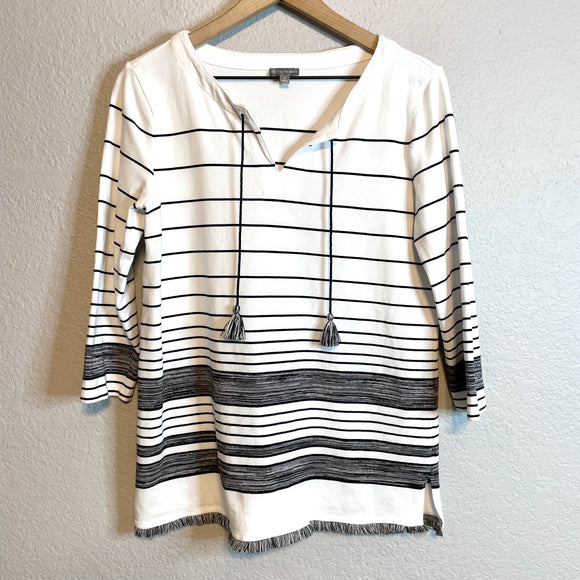 Striped Tassel Blouse