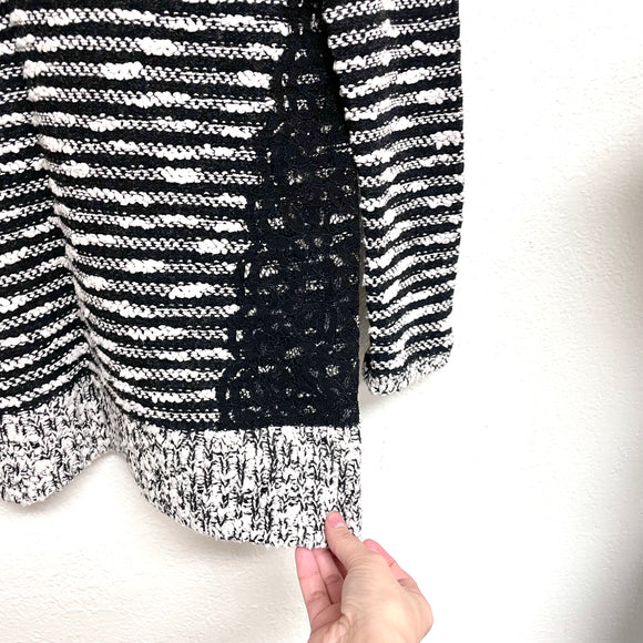 Textured Striped Lace Sweater