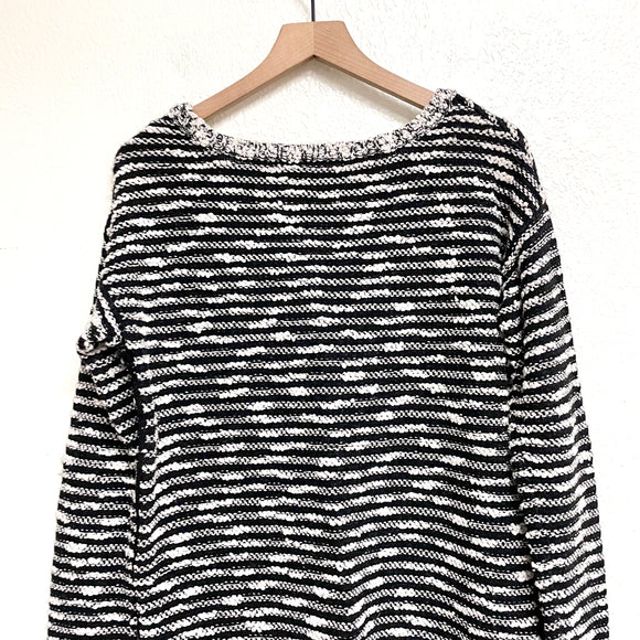 Textured Striped Lace Sweater