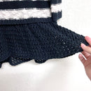 Striped Crochet Hem Sweater-5