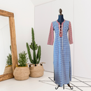 Striped Lace Up Maxi Dress-1
