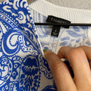 Paisley Short Sleeve Sweater Blouse-3