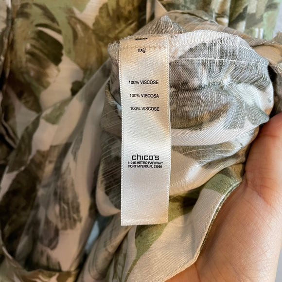 Palm Leaf Button Down Tunic