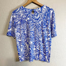 Paisley Short Sleeve Sweater Blouse-7