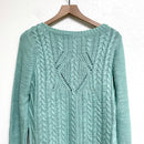 Cable Knit Polyester Hem Sweater-8