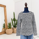 Leopard Print Folded Neck Sweater-1
