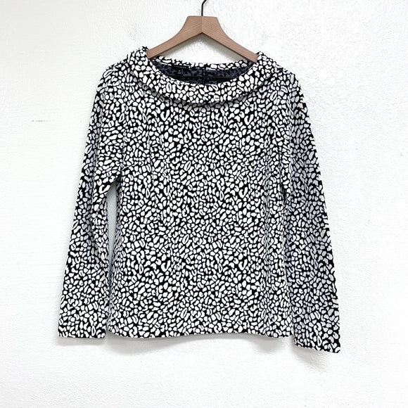 Leopard Print Folded Neck Sweater