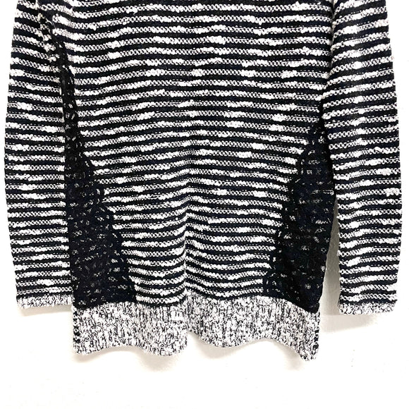 Textured Striped Lace Sweater