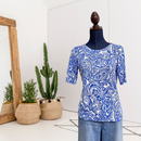Paisley Short Sleeve Sweater Blouse-1