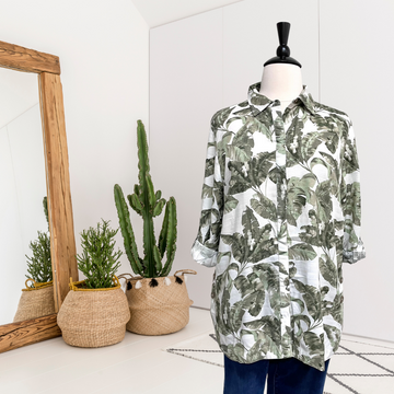 Palm Leaf Button Down Tunic