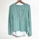 Cable Knit Polyester Hem Sweater-7