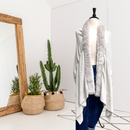 Faux Fur Trim Shawl-1