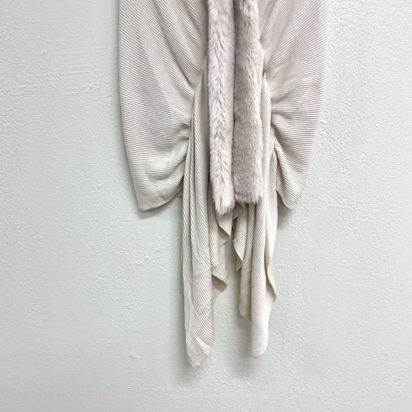 Faux Fur Trim Shawl