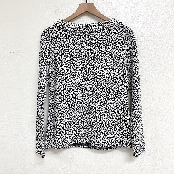 Leopard Print Folded Neck Sweater