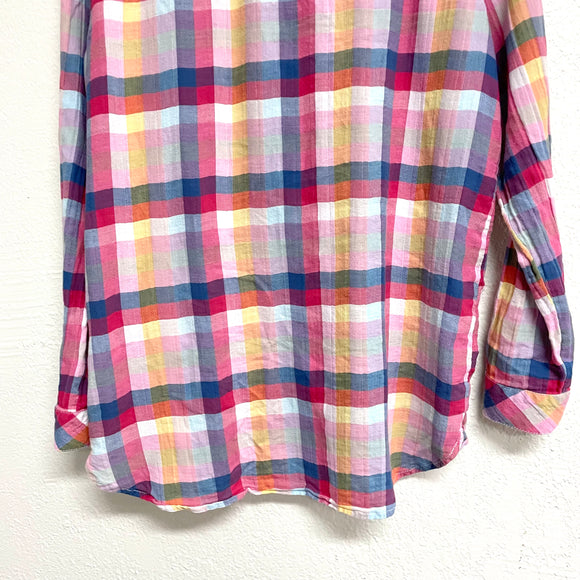 Button Up Plaid Top