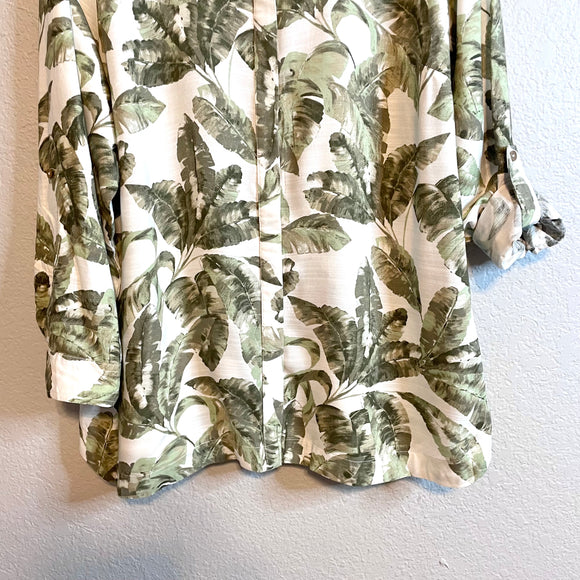 Palm Leaf Button Down Tunic