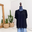 Smocked Tie Front Blouse-1