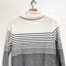 Cowl Neck Striped Sweater-8
