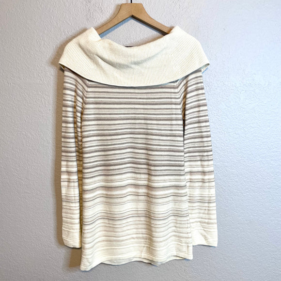Striped Cowl Neck Sweater