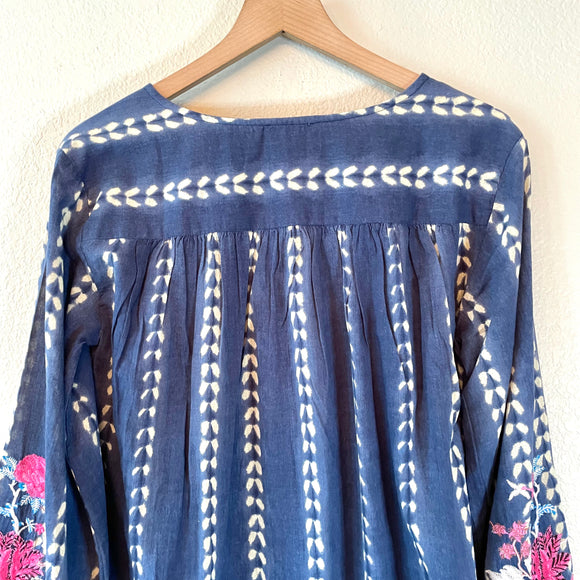 Floral Embroidered Peasant Top