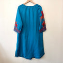 Embroidered Linen Blend Dress-9