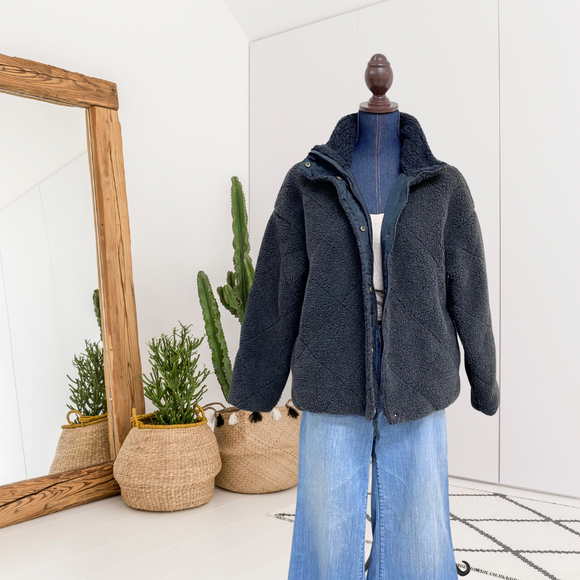 Textured Mock Neck Jacket
