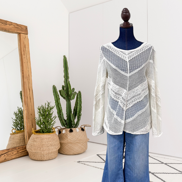 Sheer Crochet Lace Top