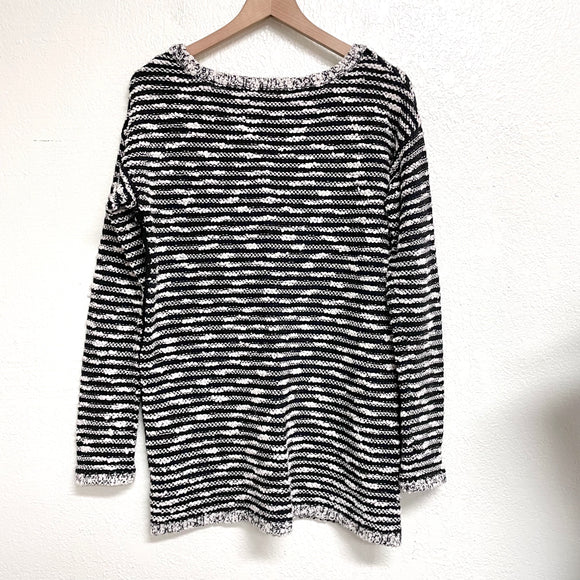 Textured Striped Lace Sweater