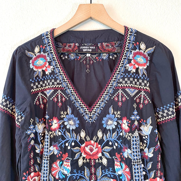 Bird Floral Embroidered Top