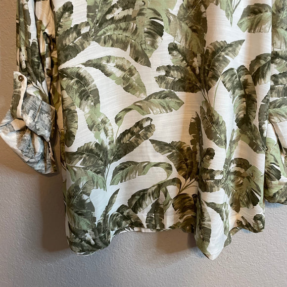 Palm Leaf Button Down Tunic