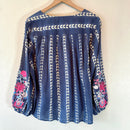 Floral Embroidered Peasant Top-8