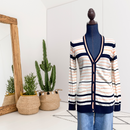 Striped Button Cardigan-1