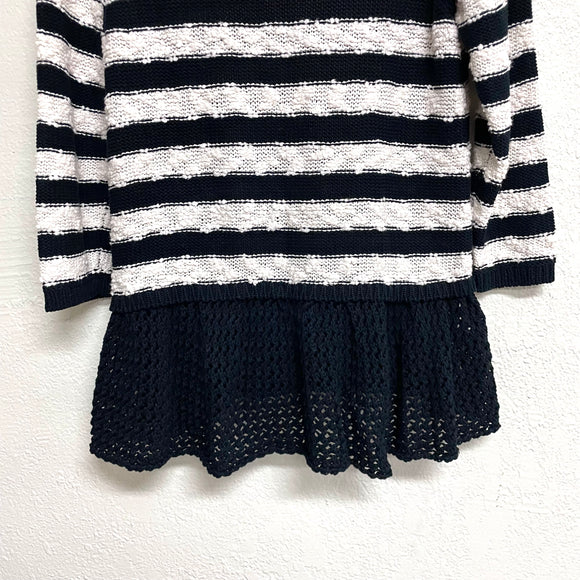 Striped Crochet Hem Sweater