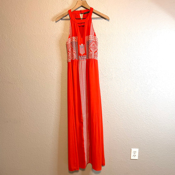 Embroidered Beaded Maxi Dress