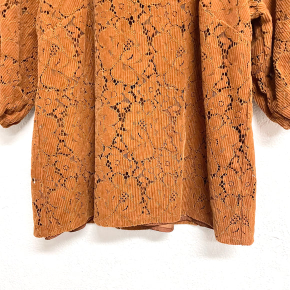 Corduroy Lace Top