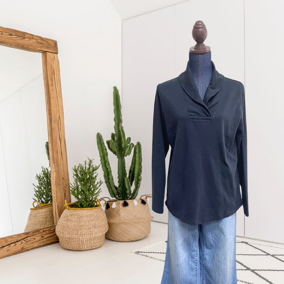 Shawl Neckline Sweatshirt