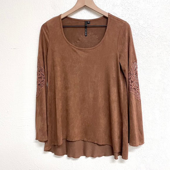 Faux Suede Blouse